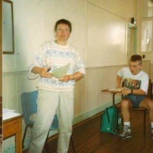 Teacher in Old St. Paul's School in Summer