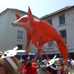 Fox and rabbits - Mazey Day - 26Jun10