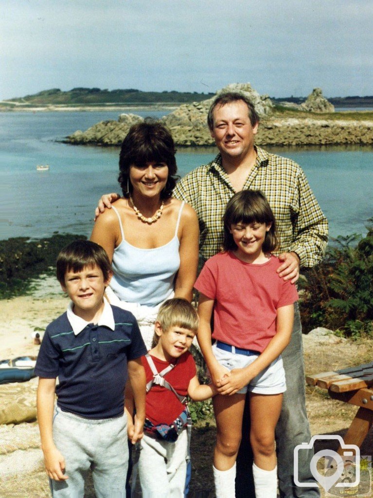 A family pic on St Mary's, 29th August, 1987