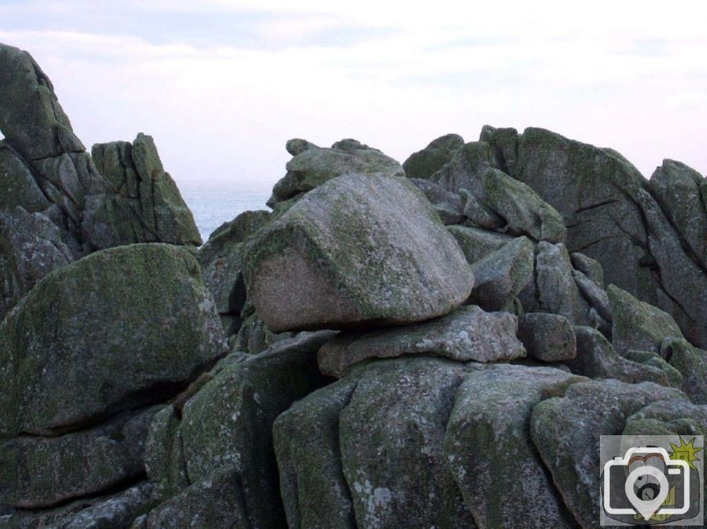 Logan Rock on Treryn Dinas headland fortress.