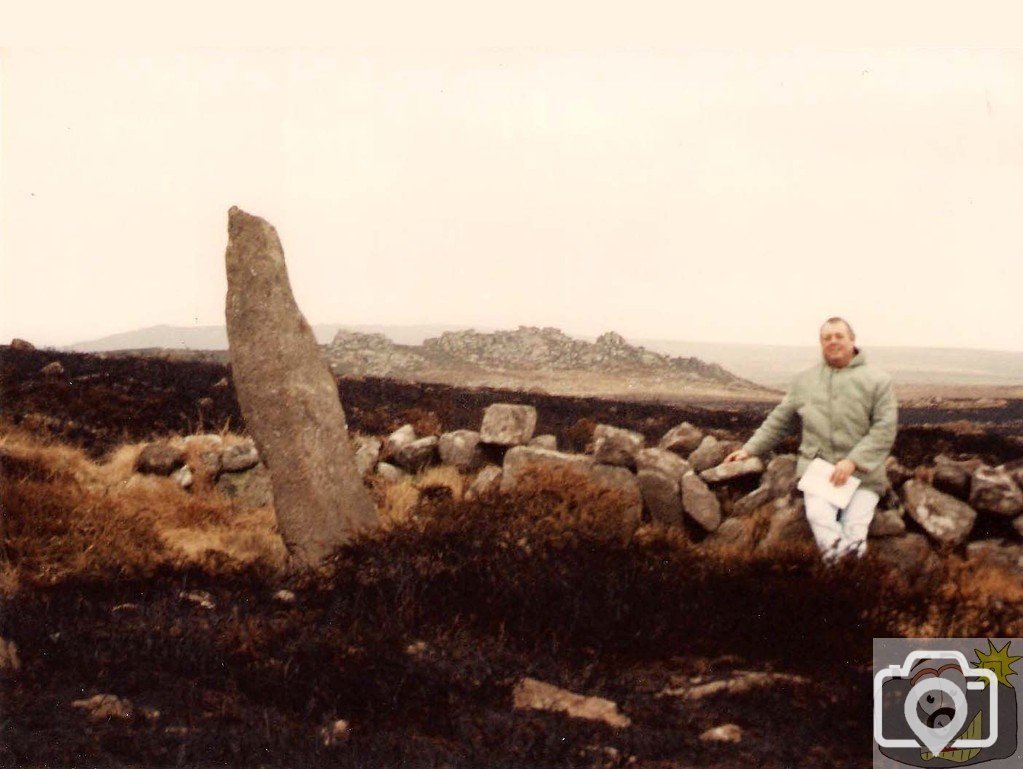 Menhir and Man Here at Watchcroft - February, 1992