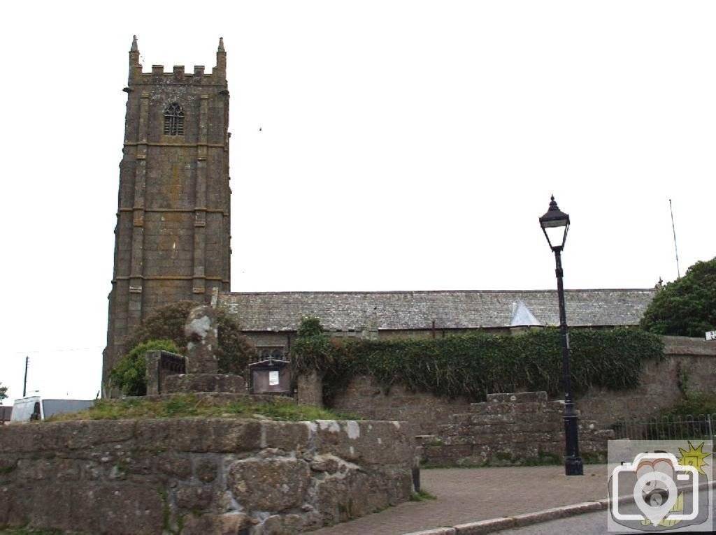 St Buryan Parish Church taken hurriedly from a car en route for Penzance