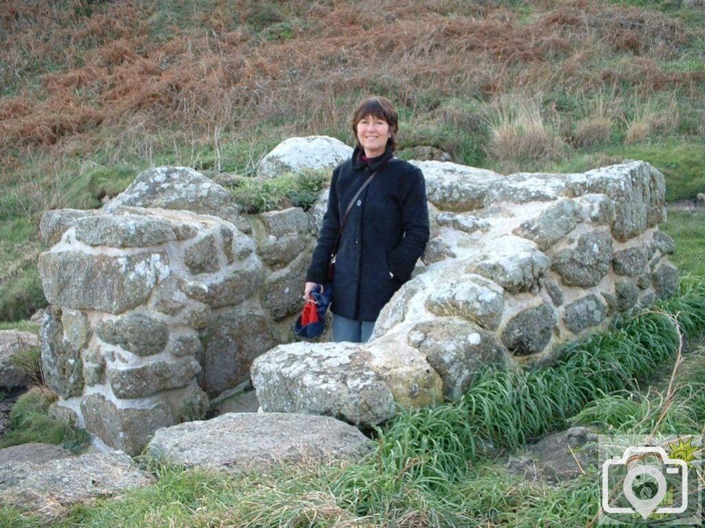 St Levan's Well on the cliffs at Porth Chapel