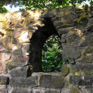 Through the arched window...