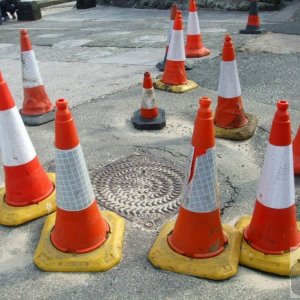 Burst drain in St Ives