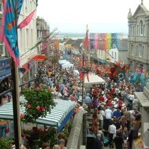 Mazey Day view from behind the Davy Statue, 2005