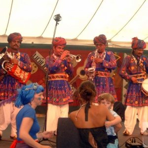 Indian Band in the Marquee on Mazey day, 2005