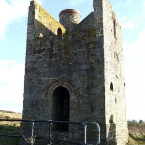 Rear east view of Giew Mine engine house - 10th Feb., 2010