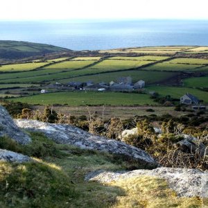 Little Trevalgan Hill - 10Feb10 - View to Trevessa and Trevega Farms