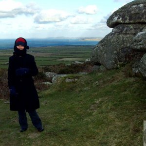 Jan wears a burhka on Little Trevalgan Hill - 10Feb10