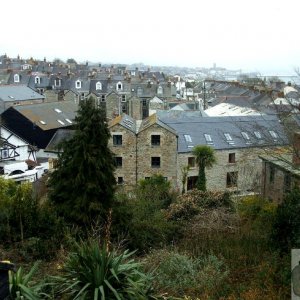 View to Penzance over the Meadery and warehouse building.
