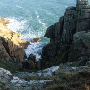 17th Jan, 2010: View down from Cribba Head, west of Penberth