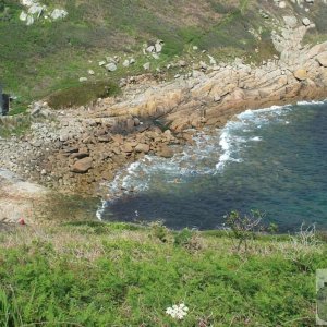 Penberth Cove from the cliff on the western side