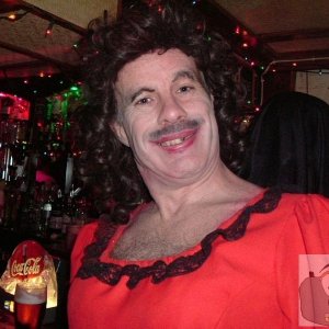 Drag queen with moustache - The Globe, 2006