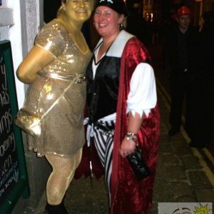 Goldfinger and Pirate outside Wetherspoon's, 2007