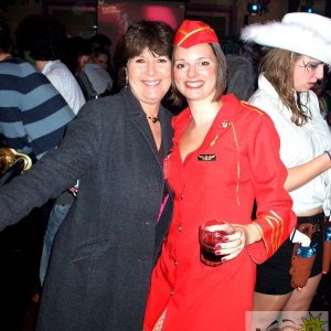 A hostess friend of ours! Lady-in-Red Airline? The Regent, 2007