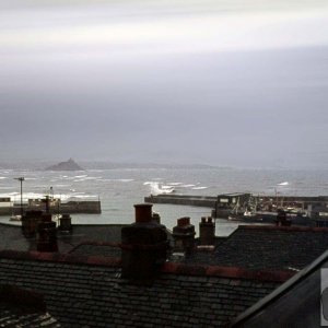 View from attic window of No 1, New Street of storm subsiding - 15th March