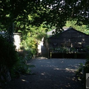 Hut at entry and exit of Trewidden Gardens - June '08