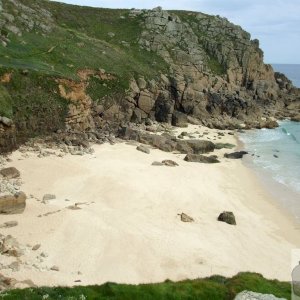 Looking back at Porth Chapel - 17May10