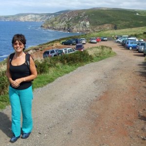 Heading for Portheras Cove along clifftop (17th Aug., 2009)