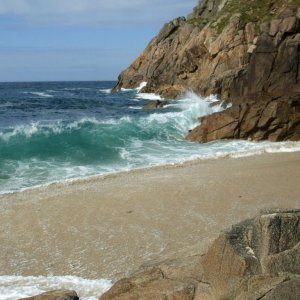 A choppy sea at Portheras Cove