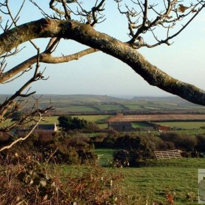 View from the well across fields in a westerly direction