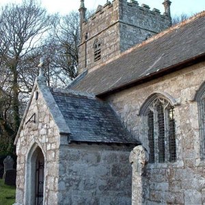 Porch side of the attractive Church of Saint Credan