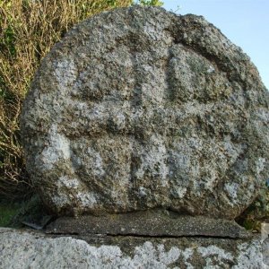 Ancient cross in entrance to Sennen Church