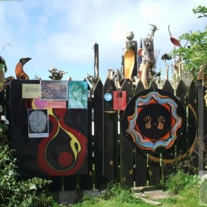 Gateway to an artist's yard - Trencrom Farm and village area