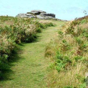 Reaching the top of Trencrom Hill