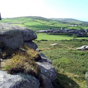 Trencrom Hill - the view east to Trencrom village