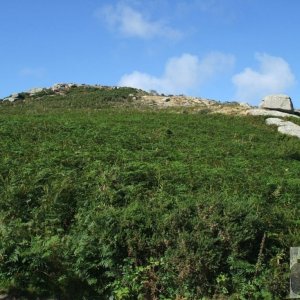 The Way up to Trencrom Hill's Summit from the East past the Large Rock