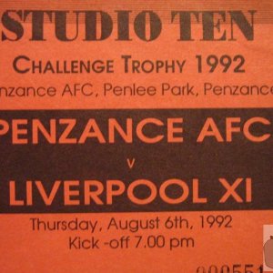 Football 1992 Penzance v Liverpool