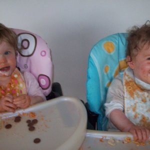 Deprived of a Pasty,Local twins had to make do with Spaghetti Hoops!!!