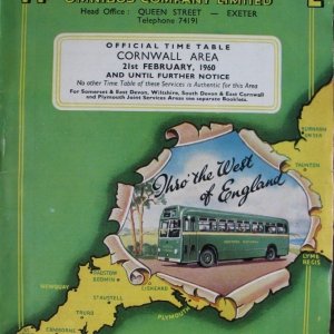 Western National timetable, 1960