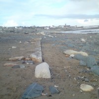 Remains of Old Sea Wall, Western Green beach