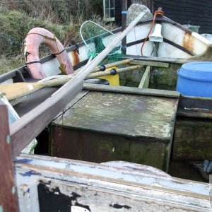 Interior of small fishing boat, Penberth Cove