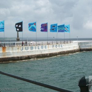 Jubilee Pool with the Mazey Flags