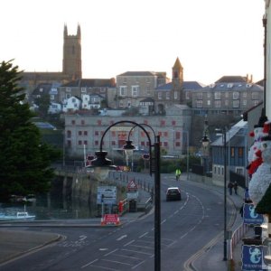 Penzance skyline and Harbour Bridge from Wharfside