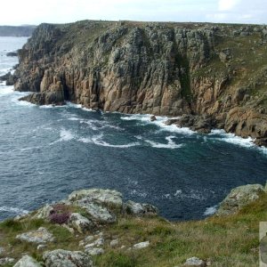 Towards Land's End from cliffs near Gwennap Head