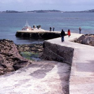 Quay for embarcation at low tide, Tresco, Scilly