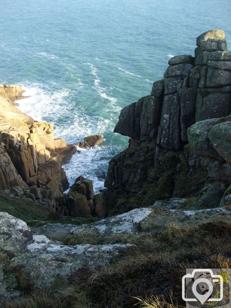 17th Jan, 2010: View down from Cribba Head, west of Penberth