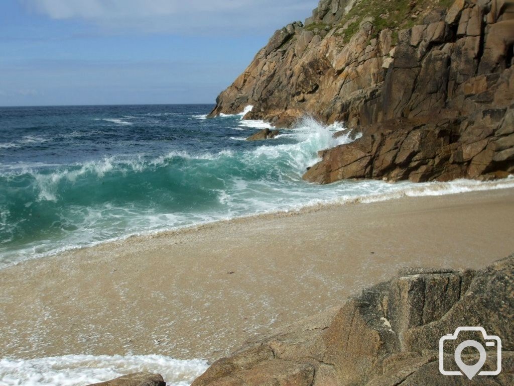 A choppy sea at Portheras Cove