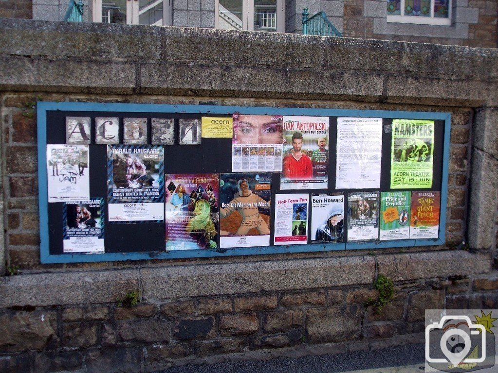 Adverts in front of the Acorn Theatre - 22May10