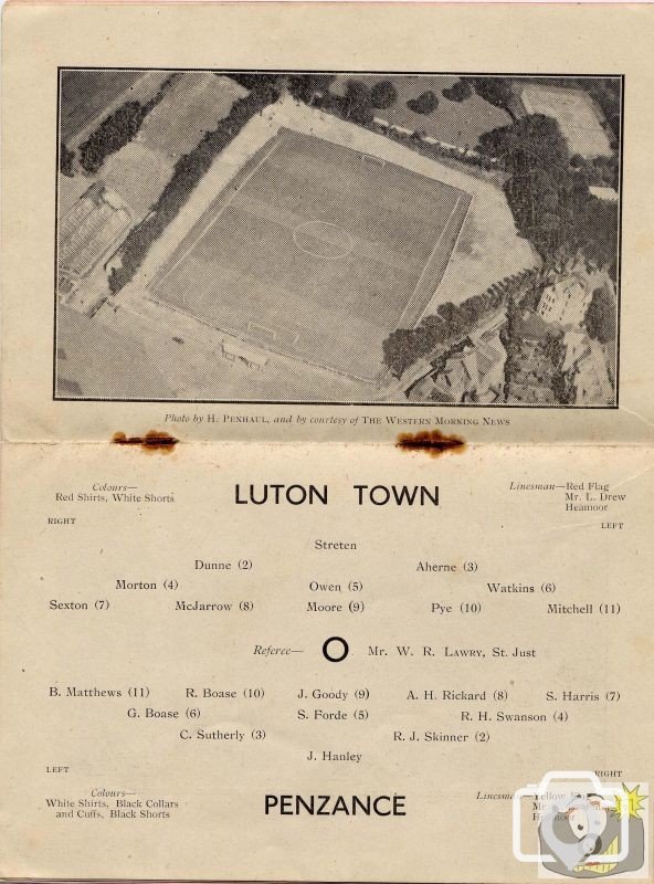 Aerial View of the new Ground and the Teamsheet