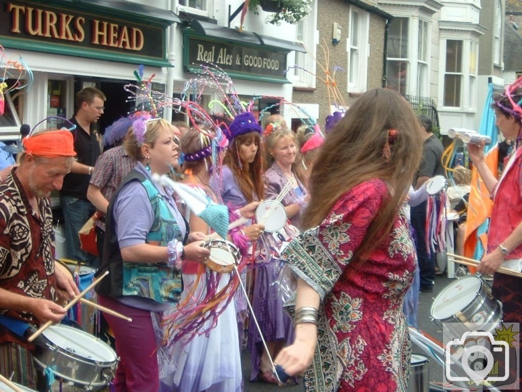 Band outside the Turk's Head, Mazey Day, 2005