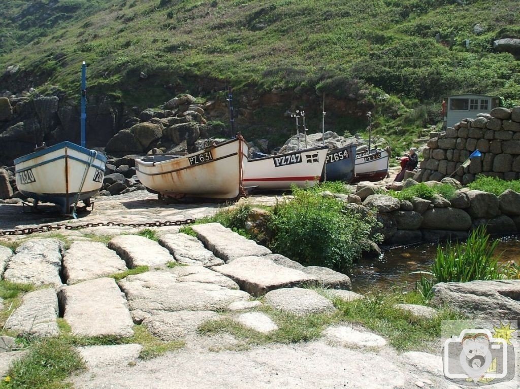 Bridge of Large Flagstones over River at Penberth Cove