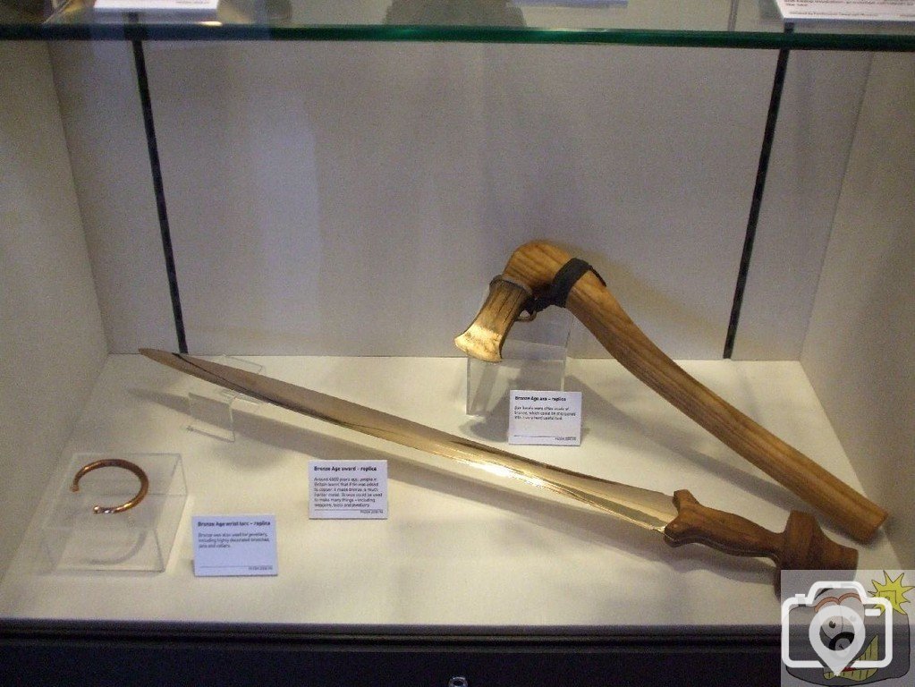 Bronze Age axe, sword and torc replicas - Geevor
