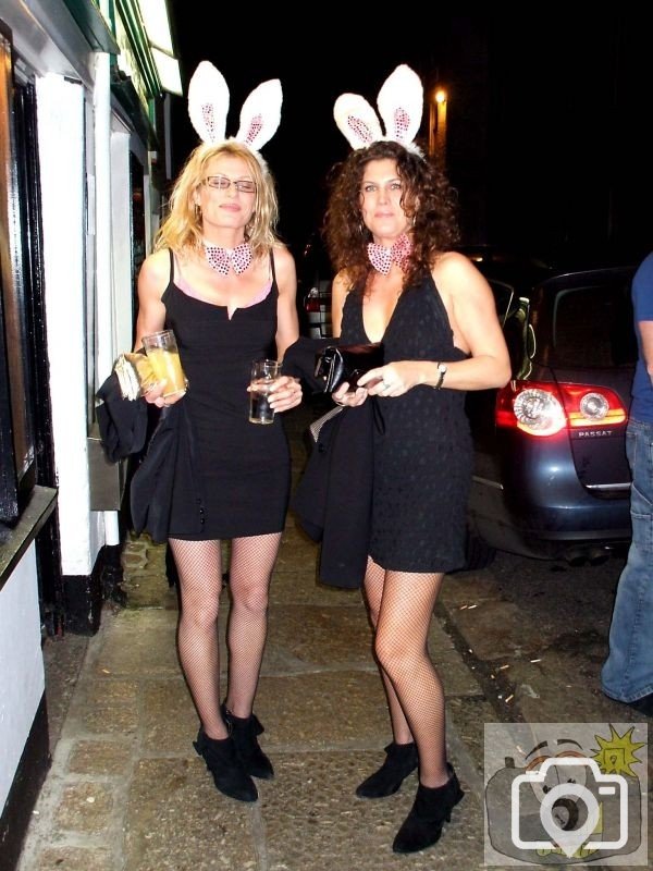 Bunny girls outside the Turk's Head, 2007