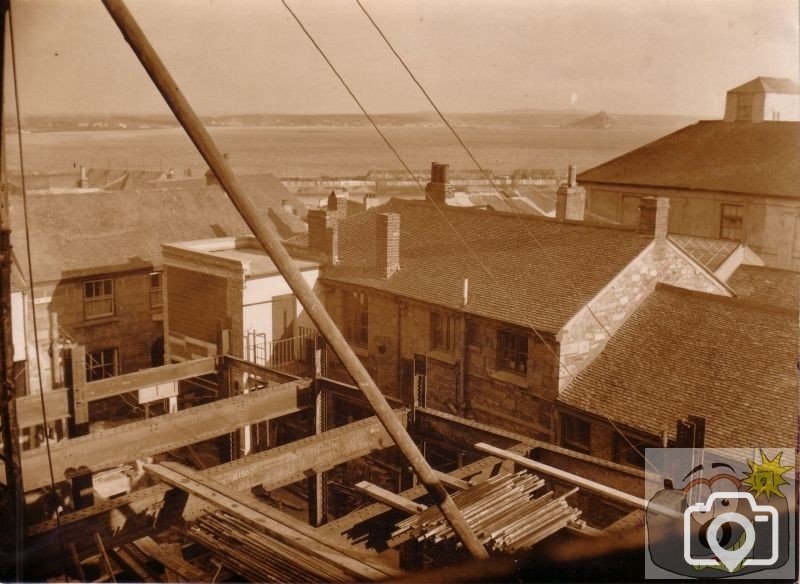 Construction of Penzance's first telephone exchange